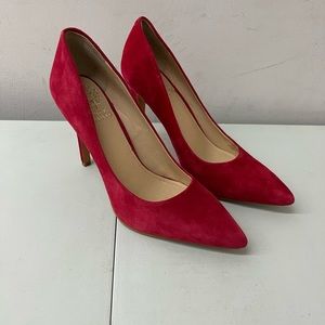 VINCE CAMUTO red suede, high heels
